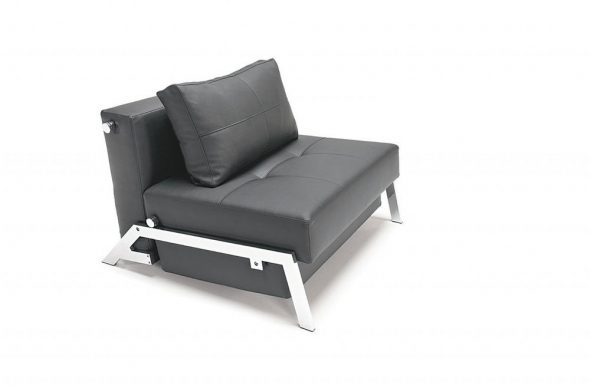 black leather chair bed