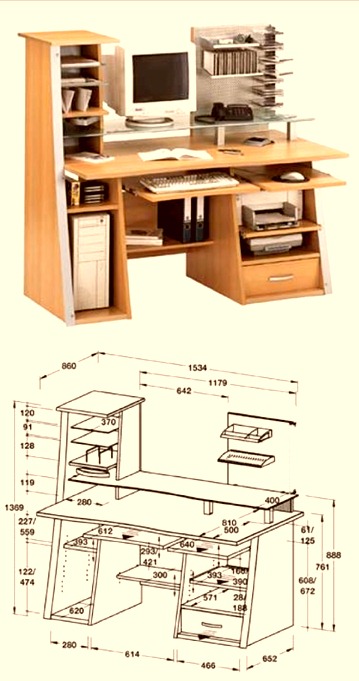 drawing computer desk