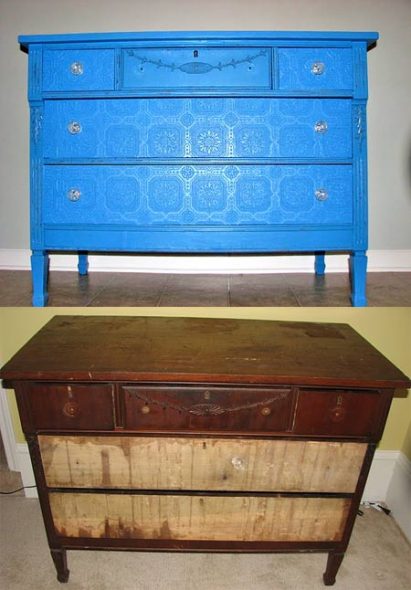 dekorační nábytek před a po