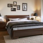 double wooden bed