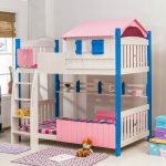 Children's bunk bed cabin solid color