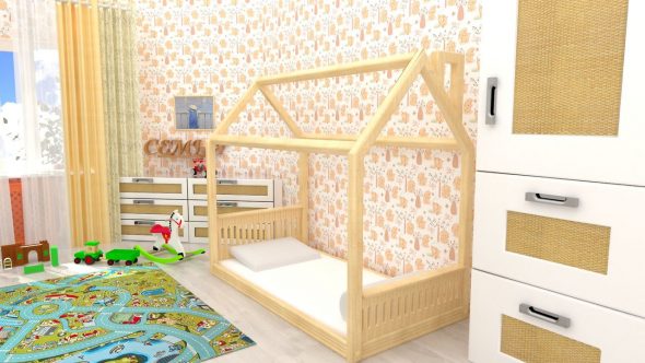 Children's bed Montessori house 160 80