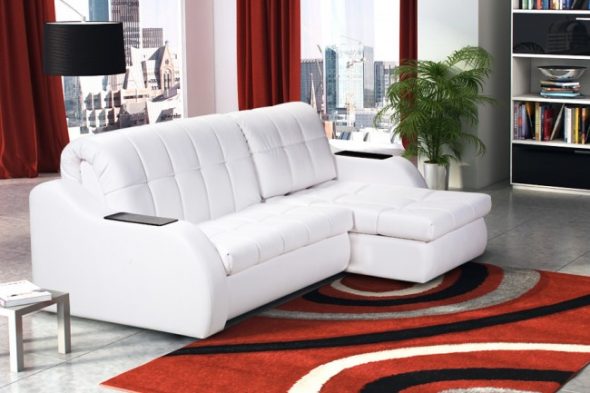 soffa dragspel vit