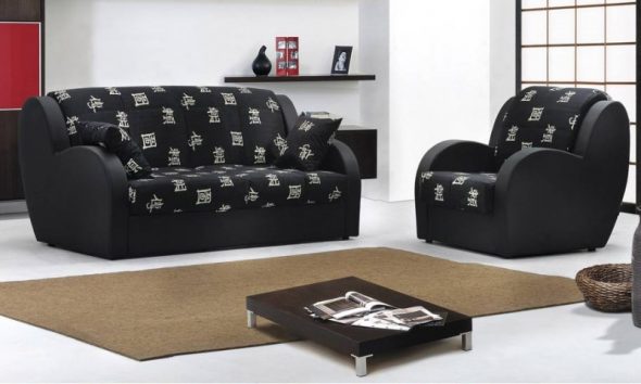 svart soffa dragspel