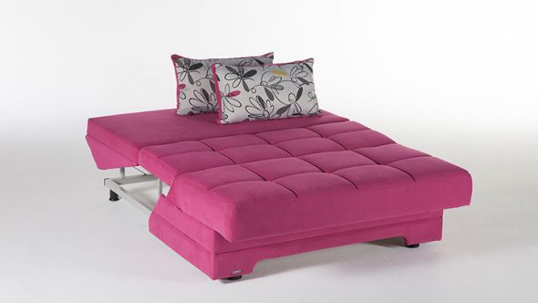 soffa dragspel rosa