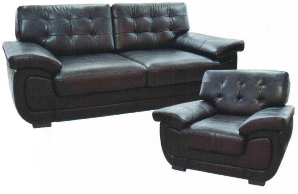 black eco-leather sofa