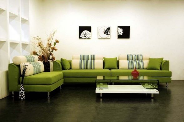 sofa green living