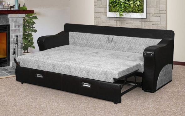 sofa - stół - podwójne łóżko
