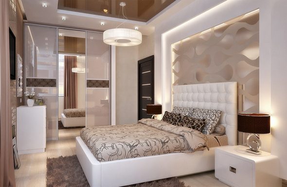 تصميم غرفة نوم مع سرير