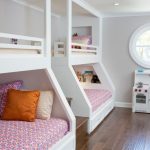 bunk bed along the wall