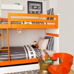 łóżko piętrowe pomarańczowe