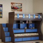 bunk bed with shelves and drawers