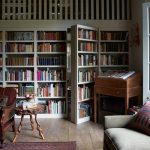 bookcase with aisle