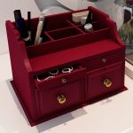Dresser para sa mga kosmetiko burgundy