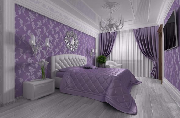 het bed is paars