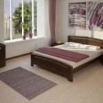 massief houten bed