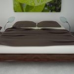 podwójne nowoczesne łóżko