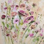 pastose relief volumetric oil painting flowers