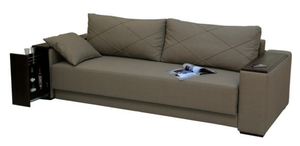 elegant soffa med ortopedisk madrass