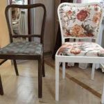 krzesło przed i po samodzielnej renowacji
