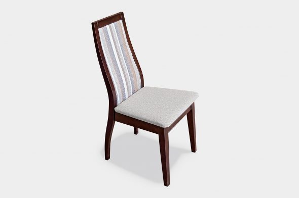 wooden chair with a soft back