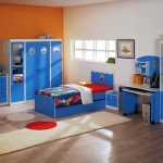teen room blue furniture