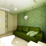 ruang tamu sofa hijau