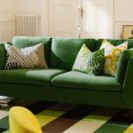 green sofa living room