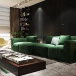reka bentuk sofa hijau