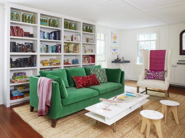 green sofa design photo