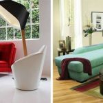 Color sofa in a neutral interior