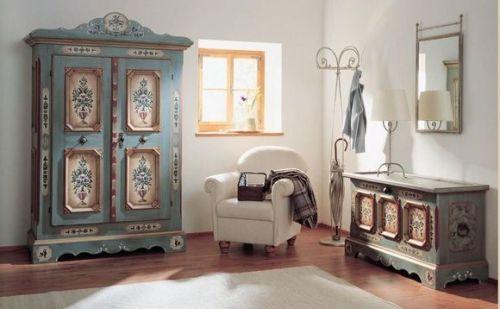 Decoration of furniture in the room in vintage style