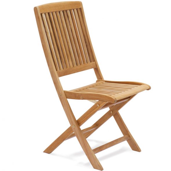 Wooden chair without armrest folding
