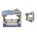 Łóżko piętrowe dla dzieci z sofą Eurobook