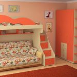 Children's bunk bed in the room design