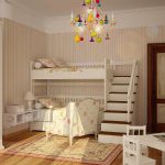 Kinderkamer voor twee kinderen in de stijl van de Provence