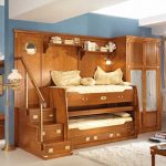 Children's bunk beds with wardrobe