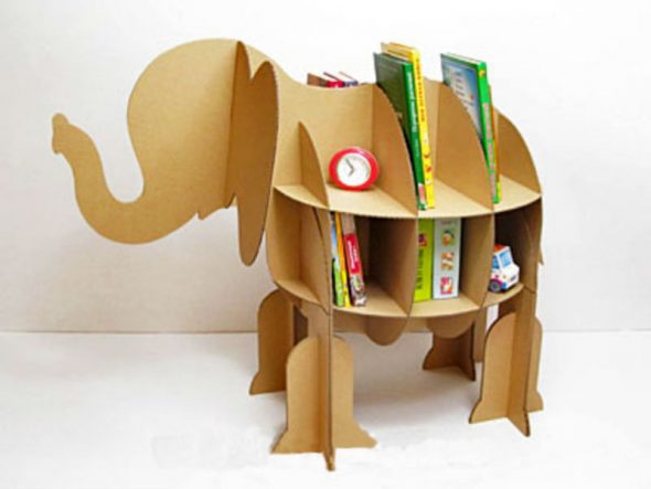 Baby racks made of cardboard elephant
