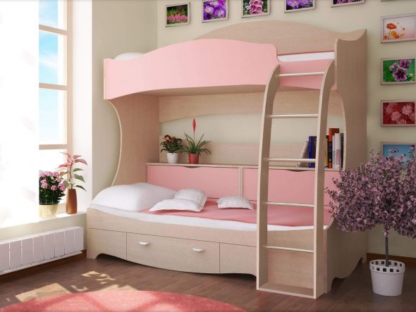 Łóżko piętrowe dla dziewczynek