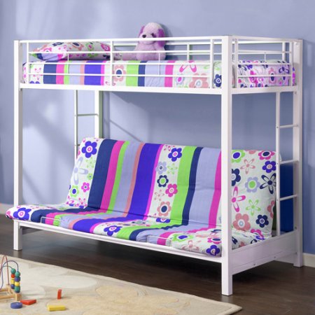 Łóżko piętrowe z sofą do pokoju dziecięcego dziewczynki