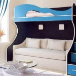 Bunk bed with a direct sofa bed for sleeping downstairs