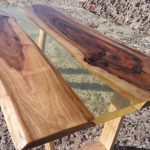 Exclusive coffee table (table) in walnut and epoxy resin