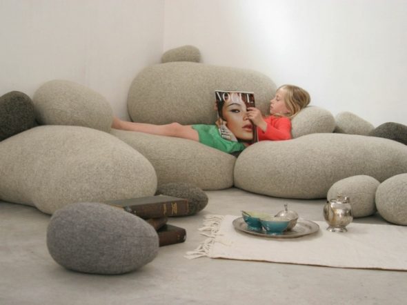 bean bags in the form of stones