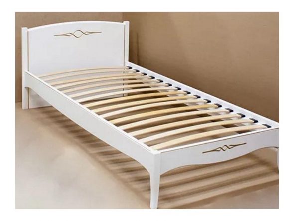 Versailles bed (solid pine, white enamel with gold patina)