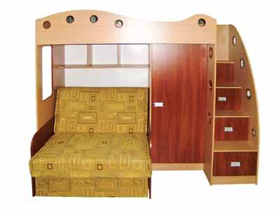 Bed loft Casper-2 with a sofa baby