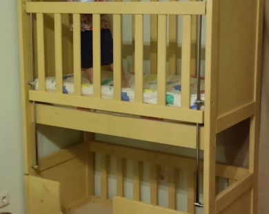Bed for pogodok and twins with high bumpers
