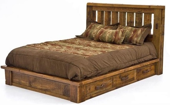 Bed made of solid antique pine