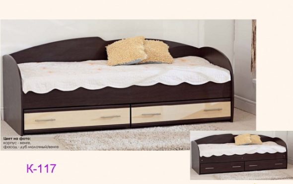 Single bed na may drawers K-117