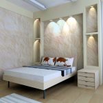 Plasterboard niches in the bedroom