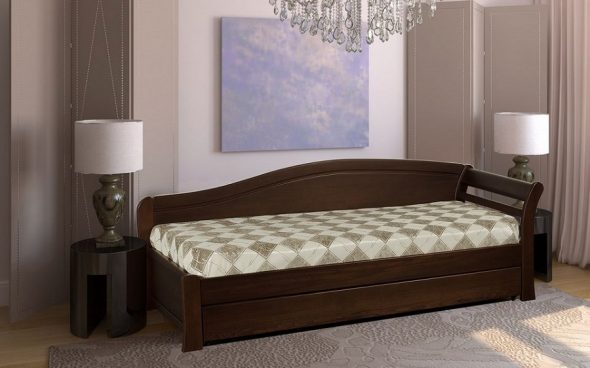 Single bed in solid wood